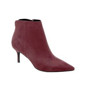 CHARLES Womens Burgundy Padded Accurate Stiletto Zip-Up Dress Booties 9 M